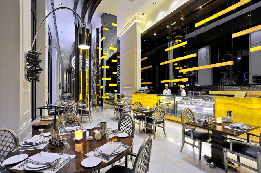 Dining area of a luxury fine dining restaurant designed by interior designing company dubai